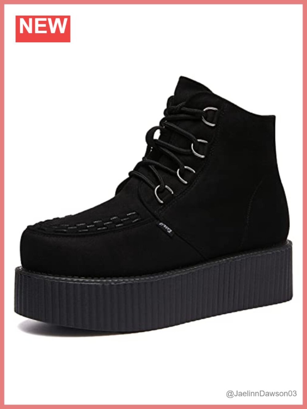 Suede Lace Up Platform Creepers Boots Women's High Top Ankle Bootie